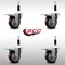 Service Caster 3.5'' SS Maroon Poly Swivel 7/8'' Expanding Stem Caster Set Total Lock Brake, 4PK SCC-SSEXTTL20S3514-PPUB-MRN-78-4 - alternate 3